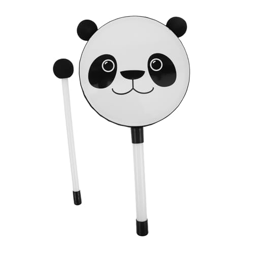 BIUDECO 2 Stück Handtrommel mit Panda Leichtes Kunststoff Tamburin für Kleinkinder Fördert Musikalische Früherziehung Rhythmusgefühl und Motorische Entwicklung für Spiel und Party von BIUDECO