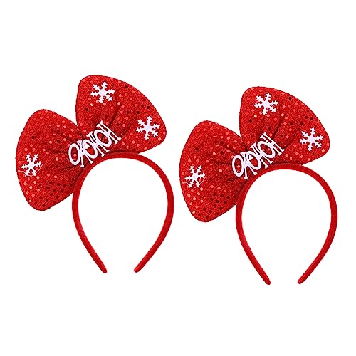 BIUDECO 2 Stück Weihnachtlicher Haarreifen mit Schleifenmotiv Elastisch Hautfreundlich Weicher Kopfschmuck für Mädchen und Damen Festlich Bequem Langlebig BIUDECO 2 Stück Weihnachtlicher Haarreifen mit Schleifenmotiv Elastisch Hautfreundlich Weicher Kopfschmuck für Mädchen und Damen Festlich Bequem Langlebig von BIUDECO