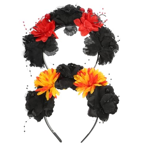 BIUDECO 2 Stücke Blume Für Zubehör Kopfschmuck Rose Bands Frauen Stirnband Mode Parteien Halloween Haar Band Premium BIUDECO 2 Stücke Blume Für Zubehör Kopfschmuck Rose Bands Frauen Stirnband Mode Parteien Halloween Haar Band Premium von BIUDECO
