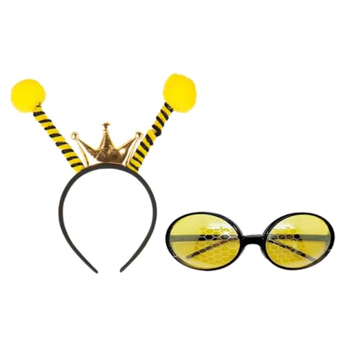 BIUDECO 2Stücke Bienen Kostümset Teilig Bienenstirnband mit Sonnenbrille für Themenpartys Geburtstagsfeiern und Cosplay Lustige Haardekoration und Foto Requisiten für Unvergessliche BIUDECO 2Stücke Bienen Kostümset Teilig Bienenstirnband mit Sonnenbrille für Themenpartys Geburtstagsfeiern und Cosplay Lustige Haardekoration und Foto Requisiten für Unvergessliche von BIUDECO