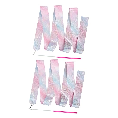 BIUDECO 2Stücke Streamer Farbige Tanzbänder Mit Stab Für Aufführungen Teamtraining Und Tanzübungen Langlebiges Qualitätsmaterial Mit Funkelndem Design BIUDECO 2Stücke Streamer Farbige Tanzbänder Mit Stab Für Aufführungen Teamtraining Und Tanzübungen Langlebiges Qualitätsmaterial Mit Funkelndem Design von BIUDECO