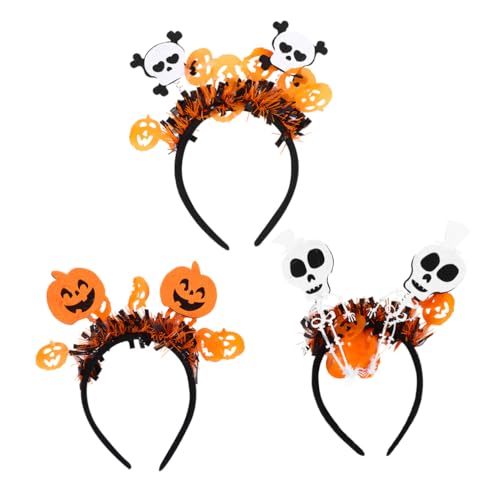 BIUDECO 3 Stück Halloween Haarreif mit Kürbis Schädel und Skelett Motiv Kreativer Haarschmuck für Party Cosplay Festival Bequem und Langlebig für Erwachsene BIUDECO 3 Stück Halloween Haarreif mit Kürbis Schädel und Skelett Motiv Kreativer Haarschmuck für Party Cosplay Festival Bequem und Langlebig für Erwachsene von BIUDECO
