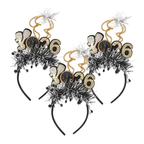 BIUDECO 3 Stück Kopfbedeckung für die Neujahrsparty neujahr kopfschmuck Stirnbänder für Neujahr Kopfschmuck für Jahr Neujahr Stirnband Silvesterstirnband Eisendraht Schwarz BIUDECO 3 Stück Kopfbedeckung für die Neujahrsparty neujahr kopfschmuck Stirnbänder für Neujahr Kopfschmuck für Jahr Neujahr Stirnband Silvesterstirnband Eisendraht Schwarz von BIUDECO