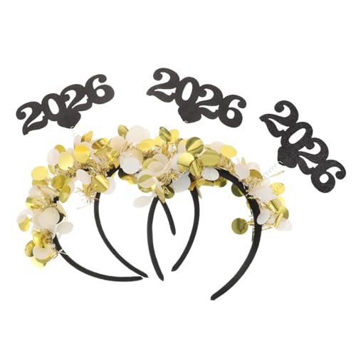 BIUDECO 3-teilige Silvester-dekorationen: Goldenes Neujahrs-stirnband 2026 Für Damen – Festliches Haar-accessoire Für Die Feiertage Mit Einzigartigem Zahlen-design BIUDECO 3-teilige Silvester-dekorationen: Goldenes Neujahrs-stirnband 2026 Für Damen – Festliches Haar-accessoire Für Die Feiertage Mit Einzigartigem Zahlen-design von BIUDECO