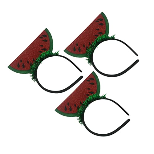 BIUDECO 3Stücke Wassermelonen Haarschmuck Teiliges Stylische Kopfbedeckung für Partys Cosplay und Fotorequisiten Lustige Haarreifen für Erwachsene für Feiern von BIUDECO