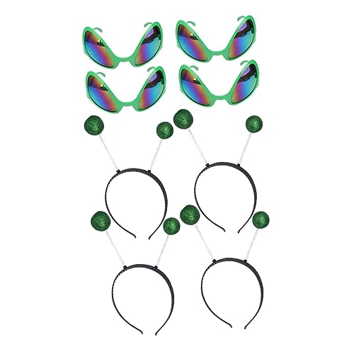 BIUDECO 4 Sätze Grüne Stirnbänder mit Lustigen Party Brillen Festival Haar Accessoire Cosplay Kopfband mit Flexibler für Damen und Herren für Fasching und Karneval BIUDECO 4 Sätze Grüne Stirnbänder mit Lustigen Party Brillen Festival Haar Accessoire Cosplay Kopfband mit Flexibler für Damen und Herren für Fasching und Karneval von BIUDECO