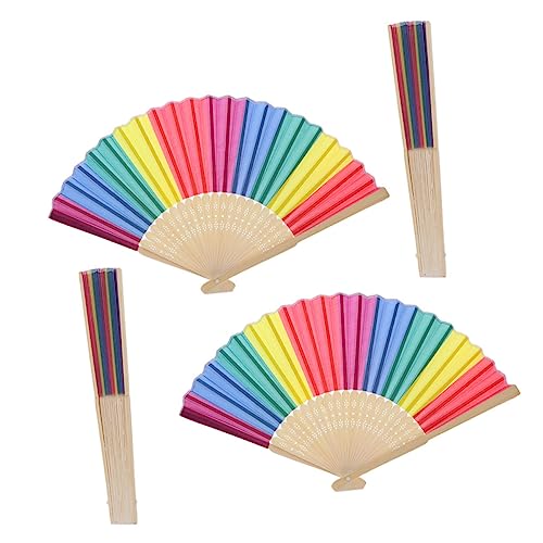 BIUDECO 4 Stück Bunte Klappfächer für Teiliges Handgehaltene Fächer Tanz Requisiten Tragbare Fächer für Kreative Aktivitäten und Fotografie BIUDECO 4 Stück Bunte Klappfächer für Teiliges Handgehaltene Fächer Tanz Requisiten Tragbare Fächer für Kreative Aktivitäten und Fotografie von BIUDECO
