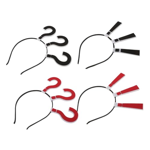 BIUDECO 4 Stück Fragezeichen Haarband Teiliges Extravaganter Haarschmuck für Partys Halloween und Alltag Bequeme und Auffällige Kopfbedeckung für und Mädchen von BIUDECO