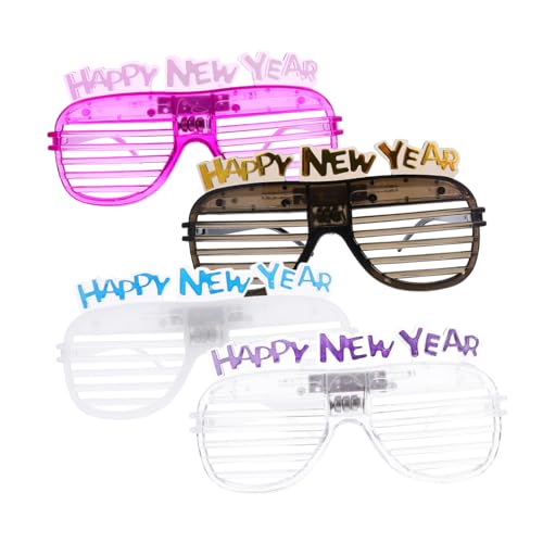 BIUDECO 4 Stück LED Partybrillen Set Leuchtende Neujahrsbrillen aus Hochwertigem Lustige Verkleidungsbrille für Feier Festival und Karneval für Erwachsene Zufällige Farben BIUDECO 4 Stück LED Partybrillen Set Leuchtende Neujahrsbrillen aus Hochwertigem Lustige Verkleidungsbrille für Feier Festival und Karneval für Erwachsene Zufällige Farben von BIUDECO