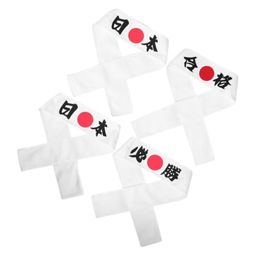 BIUDECO 4 Stück Teiliges Japanische Hachimaki Kopfband Verstellbare Samurai Stirnbänder mit für Karate Sushi Kochen Team Building und Wettkampf Waschbare Langlebige Kopfbedeckung von BIUDECO