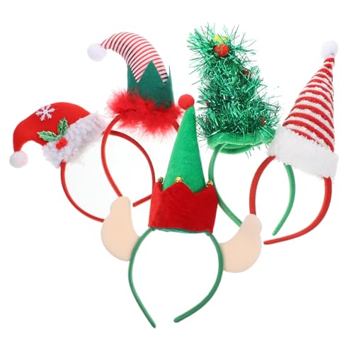 BIUDECO 5 Stück Teiliges Weihnachts Haarreif mit Bunten Langlebigen Partyhüten für Erwachsene und Festliche Kopfschmuck Dekoration für Karneval und Weihnachtsfeier BIUDECO 5 Stück Teiliges Weihnachts Haarreif mit Bunten Langlebigen Partyhüten für Erwachsene und Festliche Kopfschmuck Dekoration für Karneval und Weihnachtsfeier von BIUDECO