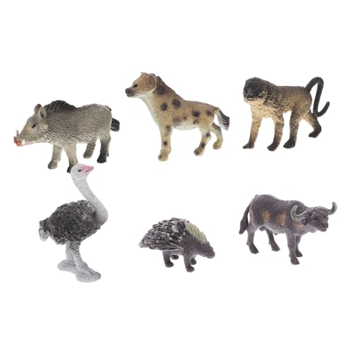 BIUDECO Animals En Toys 6-teiliges Set afrikanische Wildtiermodelle kreatives Tierhandwerk Mini-Tierdekoration sicheres Tierspielzeug aus Kunstharz für Jungen und Mädchen BIUDECO Animals En Toys 6-teiliges Set afrikanische Wildtiermodelle kreatives Tierhandwerk Mini-Tierdekoration sicheres Tierspielzeug aus Kunstharz für Jungen und Mädchen von BIUDECO