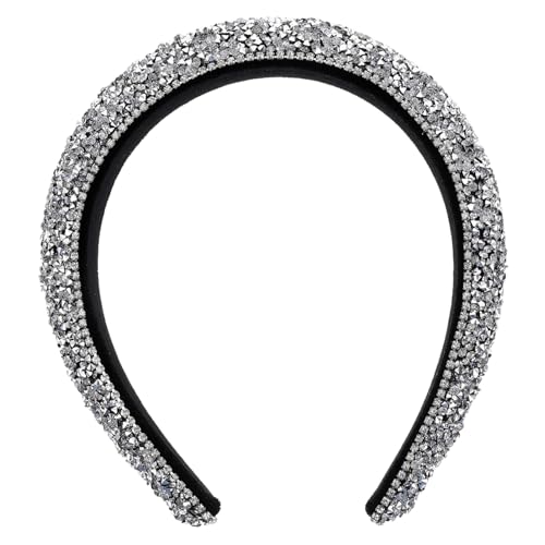 BIUDECO Breites Barock Haarband mit Funkelnden Strasssteinen Gepolstert und Bequem Dekoratives Haaraccessoire für Frauen Mädchen und Braut für Partys Karneval und Festliche Anlässe von BIUDECO