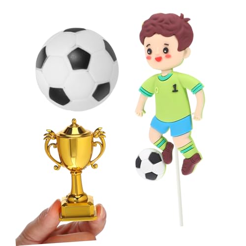 BIUDECO Fußball Geburtstagsparty Deko Teilig mit Fußball Weichem Fußballspieler und Kunststoffpokal Leuchtenden Farben Passend für Verschiedene Kuchenformate BIUDECO Fußball Geburtstagsparty Deko Teilig mit Fußball Weichem Fußballspieler und Kunststoffpokal Leuchtenden Farben Passend für Verschiedene Kuchenformate von BIUDECO