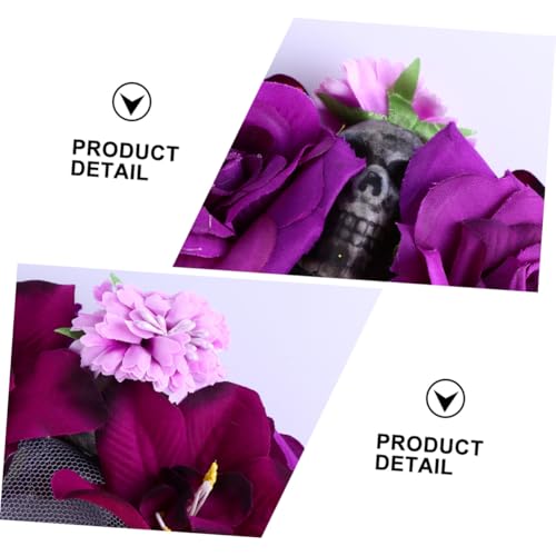 BIUDECO Halloween Stirnband mit Totenkopf und Rosen Leichtes Bequemes Haarschmuck für Damen und Stilvolles Halloween-cosplay Accessoire für Partys und Themenveranstaltungen von BIUDECO