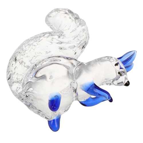 BIUDECO Kristalleichhörnchen Figur Hundestatuen Im Freien Garteneichhörnchen Eichhörnchen-schneekugel Eichhörnchen Kristalltier Kristallbären Kristall Tiere Blue von BIUDECO