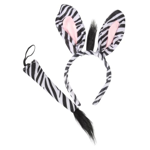 BIUDECO Zebra Haarreif Set mit Weichen Ohren und Passendem Komfortabler Langlebiger Tierkostüm Accessoire für Fasching Karneval Halloween und Mottopartys für Erwachsene BIUDECO Zebra Haarreif Set mit Weichen Ohren und Passendem Komfortabler Langlebiger Tierkostüm Accessoire für Fasching Karneval Halloween und Mottopartys für Erwachsene von BIUDECO