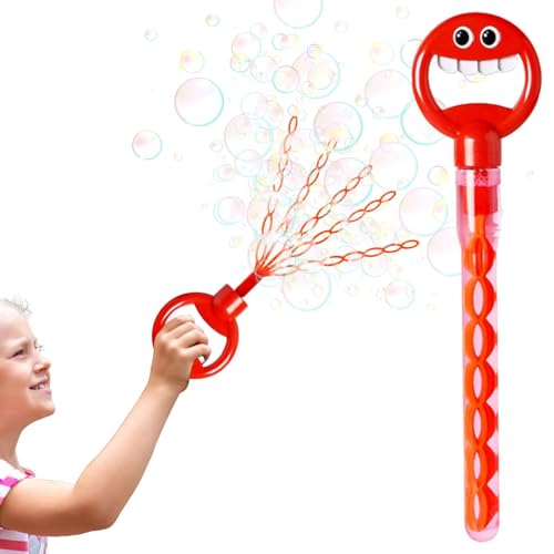 Seifenblasenstab, Seifenblasenstäbe Für Kinder, 32 Hole Smiling Face Bubble Stick, Gebläse Bubbles Bubble Stick, Bubble Machine for Summer Toy Party Favor (1 Stück Zufällige Farbe) von BIUDUI