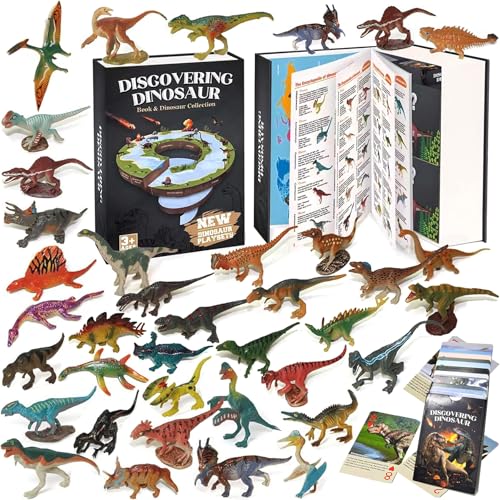BIWASE 50 Stück Realistisches Dinosaurierspielzeug für Kinder von 3-7 Jahren, mit Dinosaurierbuch und Dinosaurier-Lernkarten, kleine Lernzahlen für Partygeschenke BIWASE 50 Stück Realistisches Dinosaurierspielzeug für Kinder von 3-7 Jahren, mit Dinosaurierbuch und Dinosaurier-Lernkarten, kleine Lernzahlen für Partygeschenke von BIWASE