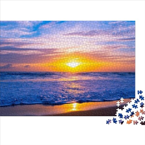 1000 Teile Puzzle Sunset Beach Puzzles für Erwachsene und Holzpuzzles Familienaktivität 1000 Teile (75x50cm) von BIZOCA