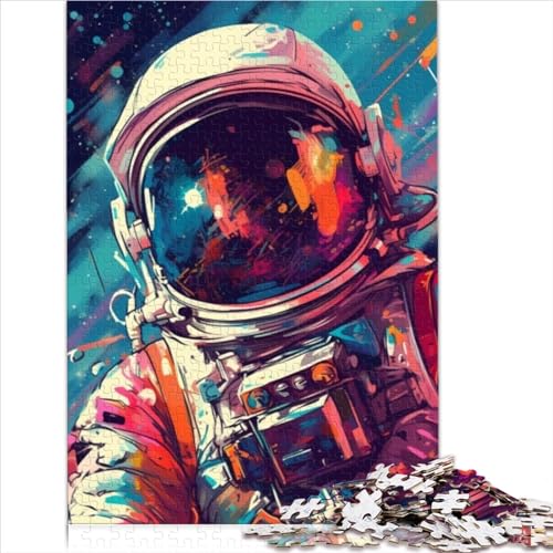 1000 teiliges Puzzle Astronaut buntes Puzzle Holzpuzzle Lernspiele Heimdekoration Puzzle 1000 Stück (75 x 50 cm) von BIZOCA