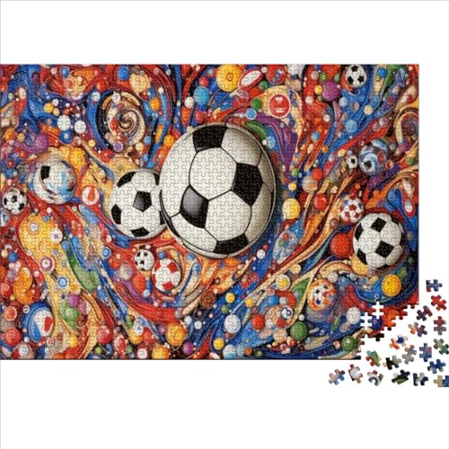 1000 teiliges Puzzle Fußballsport Puzzle für Erwachsene Holzpuzzle Lernspiele für Erwachsene und 1000 Teile (75 x 50 cm) von BIZOCA