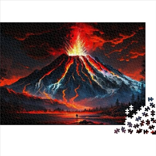 1000 teiliges Puzzle für Erwachsene aktive Vulkanmalerei kreative Holzpuzzles für Erwachsene und Jugendliche Lernpuzzle Familienspiel 1000 Teile (75 x 50 cm) von BIZOCA