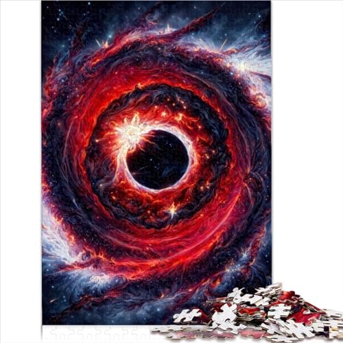 500 teiliges Puzzle rotes Weltraumloch Puzzle für Erwachsene Holzpuzzle interessante Puzzle zur Stressreduzierung 500 Teile (52 x 38 cm) von BIZOCA