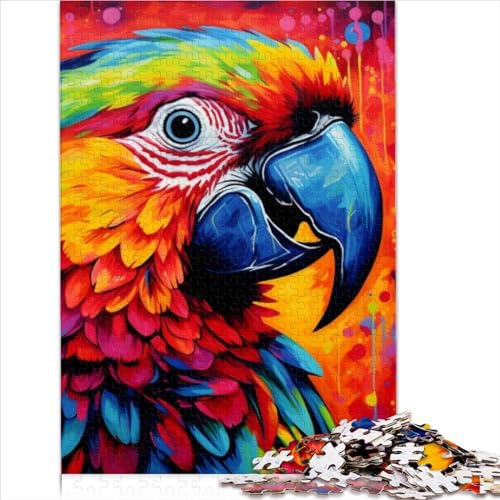 500teiliges Puzzle Tiere Vögel Papageien Puzzle für Erwachsene HolzbrettPuzzles interessante Puzzles 500 Teile (52 x 38 cm) von BIZOCA