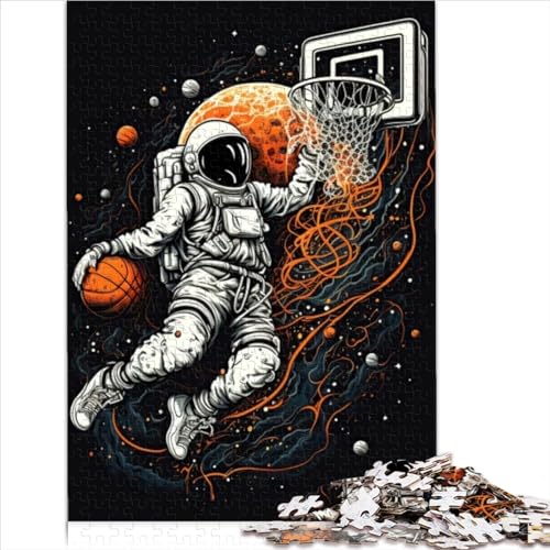 Puzzles 300 Teile für Erwachsene und Kinder Astronauten Basketball Puzzles für Erwachsene Holzpuzzles Lernspiel Herausforderungsspielzeug 300 Stück (40 x 28 cm) von BIZOCA