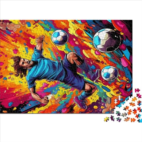 Puzzles 500 Teile Puzzles Fußball Sport Puzzles für Erwachsene aus Holz Kreative Puzzles Puzzles für Teenager Geschenke 500 Stück (52 x 38 cm) von BIZOCA