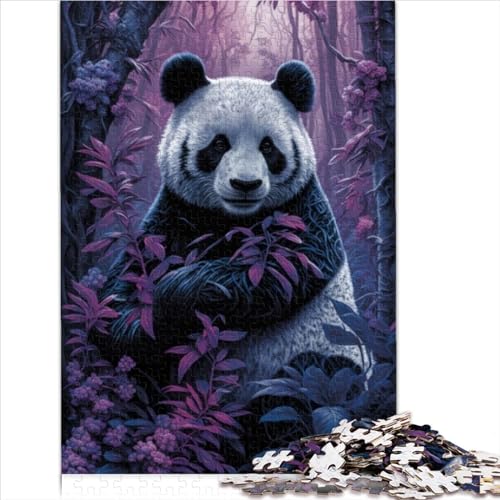Puzzles für Erwachsene Teenager 1000 teiliges Puzzle Holzpuzzle im Panda Kunststil für Erwachsene und Rätselspiel Größe 1000 Teile (75 x 50 cm) von BIZOCA