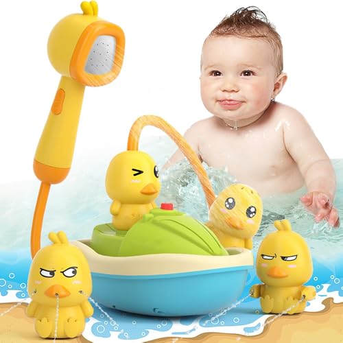 BIZOI Ente Elektrisches Baby Badespielzeug, Baby mit Duschkopf Badewannen Spielzeug, Kinder Wasser Dusche Badespielzeug, für Jungen, Mädchen, Geburtstag, kindertag, Thanksgiving Geschenk BIZOI Ente Elektrisches Baby Badespielzeug, Baby mit Duschkopf Badewannen Spielzeug, Kinder Wasser Dusche Badespielzeug, für Jungen, Mädchen, Geburtstag, kindertag, Thanksgiving Geschenk von BIZOI