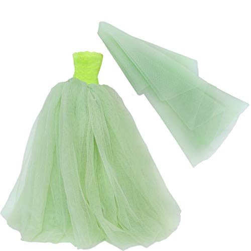 BJDBUS Für 29,1 cm große Puppenkleidung für Mädchen, grünes Brautkleid mit Schleier, Dinner-Partykleid BJDBUS Für 29,1 cm große Puppenkleidung für Mädchen, grünes Brautkleid mit Schleier, Dinner-Partykleid von BJDBUS