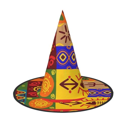 BJNGHKLN Afrikanische Nationalmuster, Halloween-Hexenhut für Damen, Partyhut für Halloween, Feste, Cosplay, Kostüm, Ensemble BJNGHKLN Afrikanische Nationalmuster, Halloween-Hexenhut für Damen, Partyhut für Halloween, Feste, Cosplay, Kostüm, Ensemble von BJNGHKLN