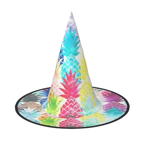 BJNGHKLN Ananas-Maldruck, Halloween-Hexenhut für Damen, Partyhut für Halloween, Feste, Cosplay, Kostüm, Ensemble BJNGHKLN Ananas-Maldruck, Halloween-Hexenhut für Damen, Partyhut für Halloween, Feste, Cosplay, Kostüm, Ensemble von BJNGHKLN