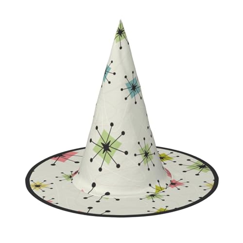 BJNGHKLN Atomic Stars Muster Druck Halloween Hexenhut für Frauen Party Hut für Halloween Festlichkeiten Cosplay Kostüm Ensemble BJNGHKLN Atomic Stars Muster Druck Halloween Hexenhut für Frauen Party Hut für Halloween Festlichkeiten Cosplay Kostüm Ensemble von BJNGHKLN