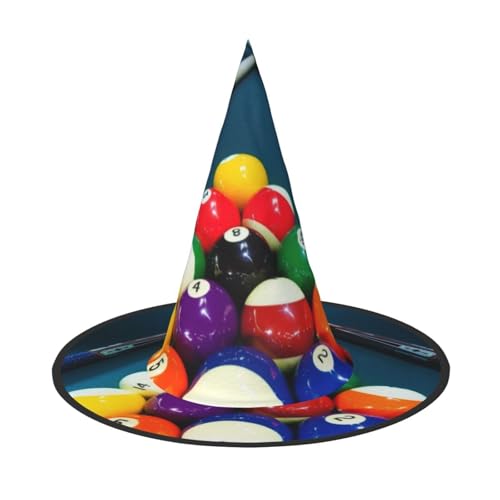 BJNGHKLN Billard-Druck, Halloween-Hexenhut für Damen, Partyhut für Halloween, Feste, Cosplay, Kostüm, Ensemble BJNGHKLN Billard-Druck, Halloween-Hexenhut für Damen, Partyhut für Halloween, Feste, Cosplay, Kostüm, Ensemble von BJNGHKLN