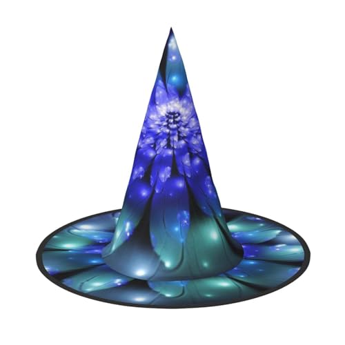 BJNGHKLN Blauer Blumendruck, Halloween-Hexenhut für Damen, Partyhut für Halloween, Feste, Cosplay, Kostüm, Ensemble BJNGHKLN Blauer Blumendruck, Halloween-Hexenhut für Damen, Partyhut für Halloween, Feste, Cosplay, Kostüm, Ensemble von BJNGHKLN