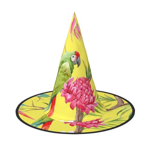 BJNGHKLN Blumen- und Vogel-Kunstdruck, Halloween-Hexenhut für Frauen, Partyhut für Halloween, Feste, Cosplay, Kostüm, Ensemble BJNGHKLN Blumen- und Vogel-Kunstdruck, Halloween-Hexenhut für Frauen, Partyhut für Halloween, Feste, Cosplay, Kostüm, Ensemble von BJNGHKLN