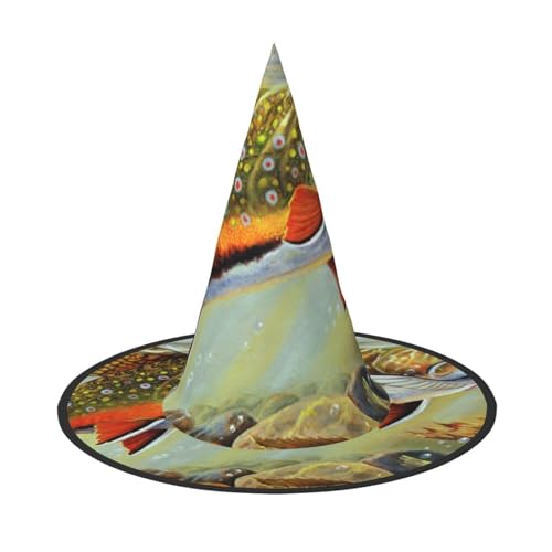 BJNGHKLN Brook Forelle Fliegenfischen Druck Halloween Hexenhut für Frauen Party Hut für Halloween Festlichkeiten Cosplay Kostüm Ensemble BJNGHKLN Brook Forelle Fliegenfischen Druck Halloween Hexenhut für Frauen Party Hut für Halloween Festlichkeiten Cosplay Kostüm Ensemble von BJNGHKLN