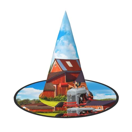 BJNGHKLN Company Farm-Traktor-Druck, Halloween-Hexenhut für Damen, Partyhut für Halloween, Feste, Cosplay, Kostüm, Ensemble BJNGHKLN Company Farm-Traktor-Druck, Halloween-Hexenhut für Damen, Partyhut für Halloween, Feste, Cosplay, Kostüm, Ensemble von BJNGHKLN