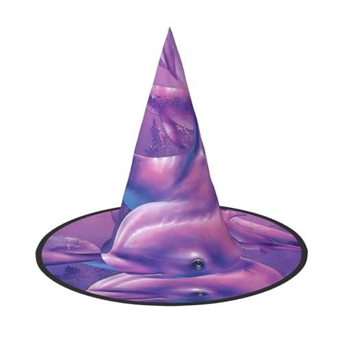 BJNGHKLN Delfine Kunstdruck Halloween Hexenhut für Frauen Party Hut für Halloween Festlichkeiten Cosplay Kostüm Ensemble BJNGHKLN Delfine Kunstdruck Halloween Hexenhut für Frauen Party Hut für Halloween Festlichkeiten Cosplay Kostüm Ensemble von BJNGHKLN