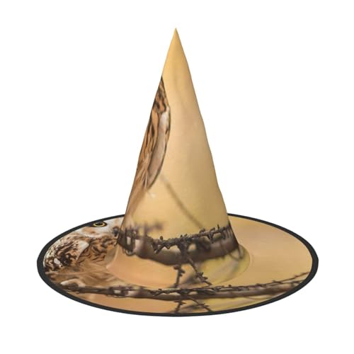 BJNGHKLN Eule steht auf dem Baum Druck Halloween Hexenhut für Frauen Party Hut für Halloween Festlichkeiten Cosplay Kostüm Ensemble BJNGHKLN Eule steht auf dem Baum Druck Halloween Hexenhut für Frauen Party Hut für Halloween Festlichkeiten Cosplay Kostüm Ensemble von BJNGHKLN