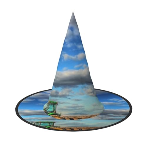 BJNGHKLN Fantasy Bauernhof Traktor Druck Halloween Hexenhut für Frauen Party Hut für Halloween Festlichkeiten Cosplay Kostüm Ensemble BJNGHKLN Fantasy Bauernhof Traktor Druck Halloween Hexenhut für Frauen Party Hut für Halloween Festlichkeiten Cosplay Kostüm Ensemble von BJNGHKLN