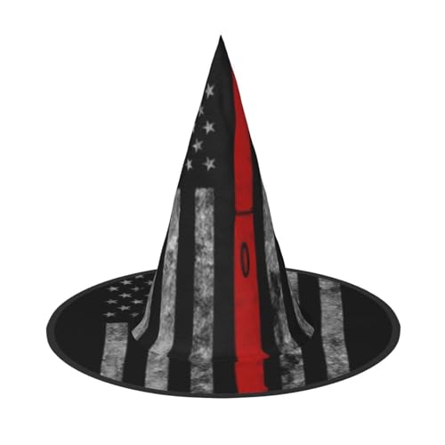 BJNGHKLN Feuerwehr-Axt mit roter Linie, Halloween-Hexenhut für Damen, Partyhut für Halloween, Feste, Cosplay, Kostüm-Ensemble BJNGHKLN Feuerwehr-Axt mit roter Linie, Halloween-Hexenhut für Damen, Partyhut für Halloween, Feste, Cosplay, Kostüm-Ensemble von BJNGHKLN