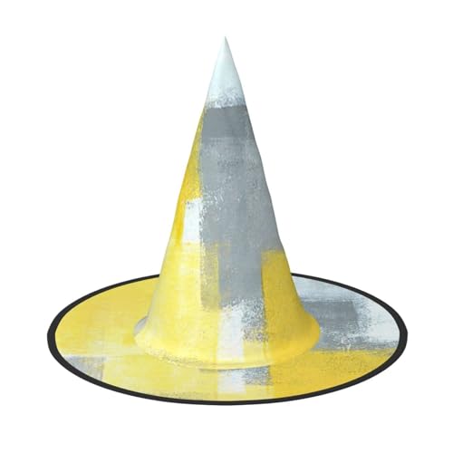 BJNGHKLN Grauer und gelber abstrakter Kunstdruck, Halloween-Hexenhut für Frauen, Partyhut für Halloween, Feste, Cosplay, Kostüm, Ensemble BJNGHKLN Grauer und gelber abstrakter Kunstdruck, Halloween-Hexenhut für Frauen, Partyhut für Halloween, Feste, Cosplay, Kostüm, Ensemble von BJNGHKLN