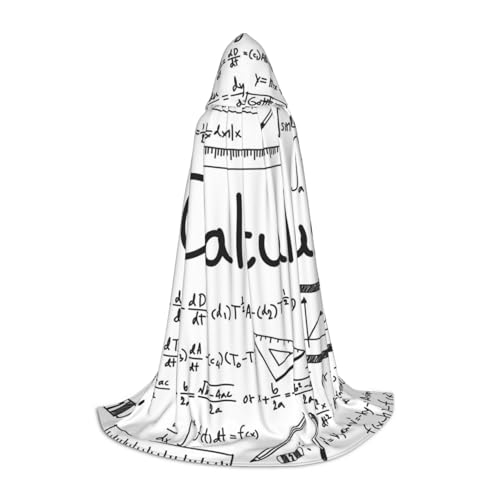 BJNGHKLN Halloween Bodenlanger Kapuzenumhang Mathematik Geometrie Geek Calculus Print Langer Kapuzenumhang für Teenager von BJNGHKLN