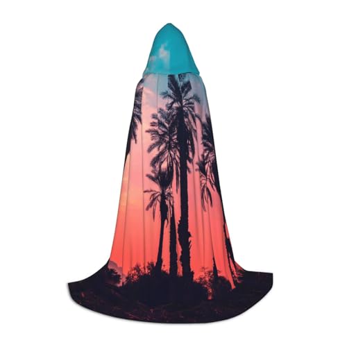 BJNGHKLN Halloween Bodenlanger Kapuzenumhang Palme Sonnenuntergang Druck langer Kapuzenumhang für Teenager BJNGHKLN Halloween Bodenlanger Kapuzenumhang Palme Sonnenuntergang Druck langer Kapuzenumhang für Teenager von BJNGHKLN