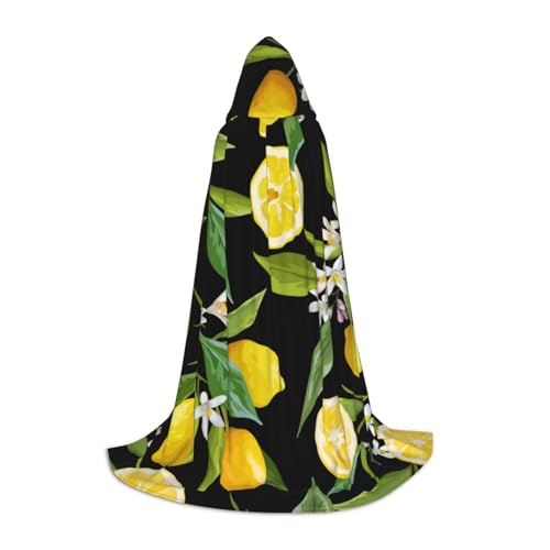 BJNGHKLN Halloween Bodenlanger Kapuzenumhang mit gelbem Zitronendruck, langer Kapuzenumhang für Teenager BJNGHKLN Halloween Bodenlanger Kapuzenumhang mit gelbem Zitronendruck, langer Kapuzenumhang für Teenager von BJNGHKLN